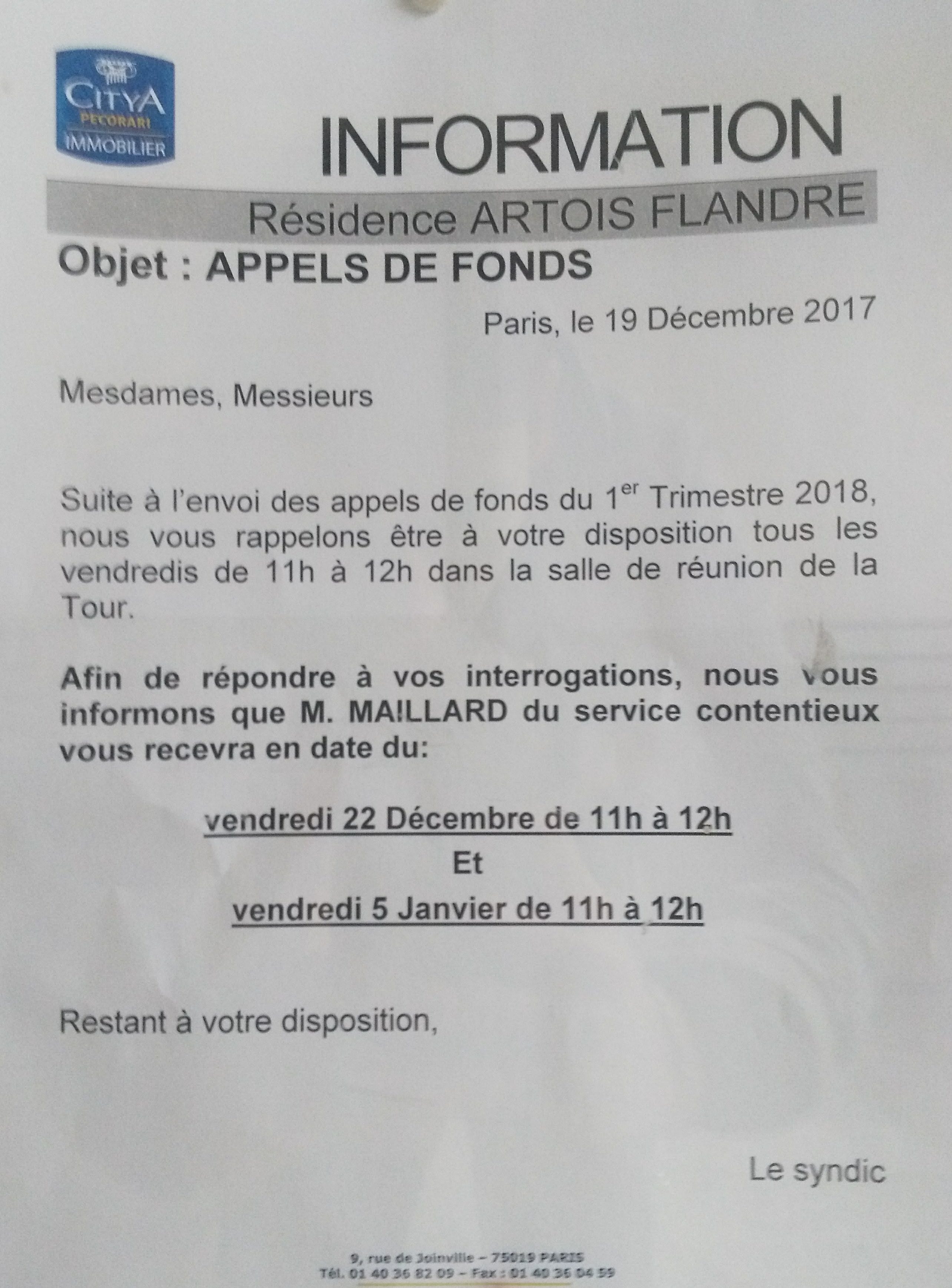 Appels de fonds