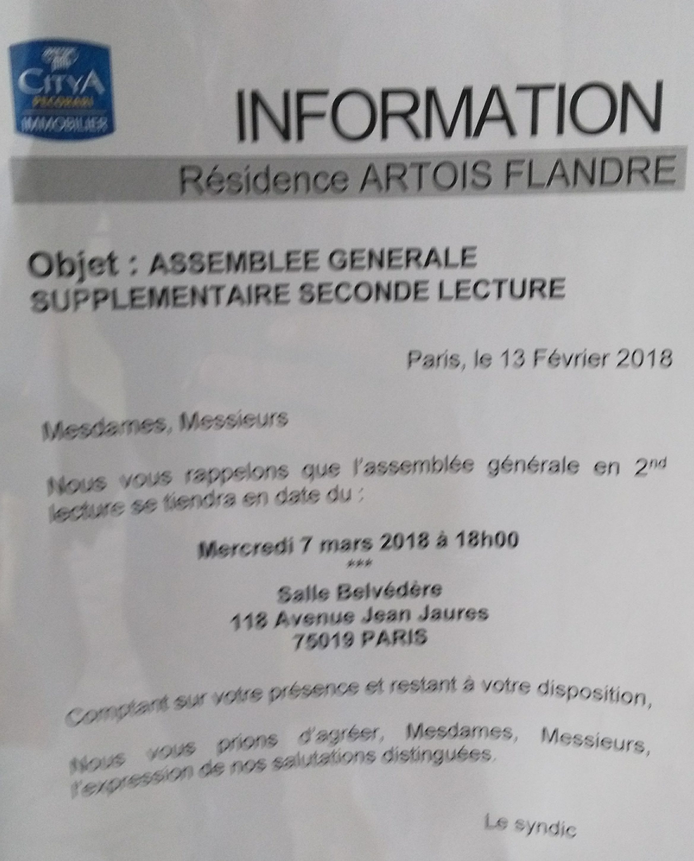 Assemblée générale supplémentaire seconde lecture